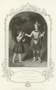 Miss Julia Harland und Miss Conquest als Oberon und Puck, Ein Sommernachtstraum von Joseph Kenny Meadows