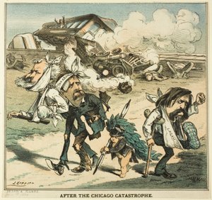 Nach der Chicago-Katastrophe, aus Puck von Joseph Keppler