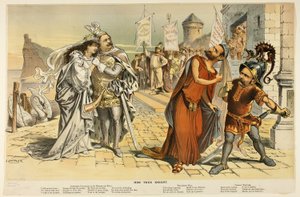 Ihr wahrer Ritter, aus Puck von Joseph Keppler