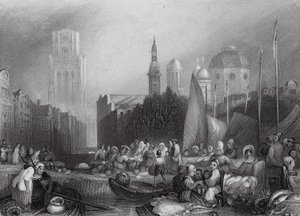 Fischmarkt, Rotterdam von Joseph Mallord William (after) Turner