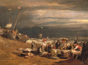Ein Fischmarkt am Strand, ca. 1802-04