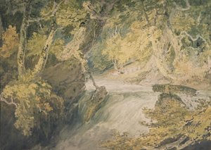 Ein Fluss in Hochwasser, ca. 1796 von Joseph Mallord William Turner