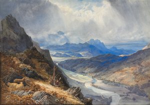 Ein Blick von Moel Cynwich: Blick über das Tal von Afon Mawddach und in Richtung Cader Idris, um 1850 von Joseph Mallord William Turner