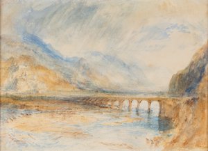 Bellinzona - Die Brücke über den Ticino, ca. 1843 (Aquarell auf Papier) von Joseph Mallord William Turner