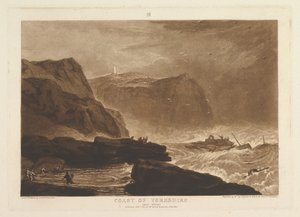 Küste von Yorkshire, in der Nähe von Whitby Liber Studiorum, Teil V, Tafel 24 von Joseph Mallord William Turner