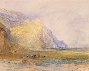 Domleschg-Tal, Blick nach Südosten, Richtung Schloss Ortenstein, ca. 1853 von Joseph Mallord William Turner