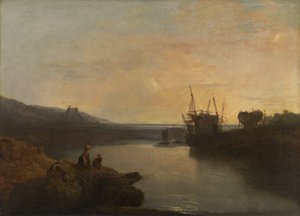 Harlech Castle, von Tygwyn Ferry, Sommerabenddämmerung [1799, Royal Academy of Arts, London, Ausstellungskatalog]