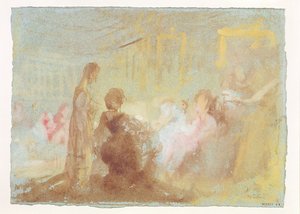Innenraum im Petworth House mit Menschen im Gespräch, 1830 von Joseph Mallord William Turner