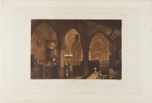 Innenansicht einer Kirche, Platte 70 aus Liber Studiorum von Joseph Mallord William Turner