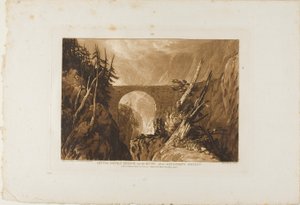 Teufelsbrücke, Platte 19 aus Liber Studiorum von Joseph Mallord William Turner