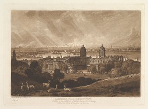 London von Greenwich, Liber Studiorum, Teil V, Platte 26, 1. Januar 1811 von Joseph Mallord William Turner