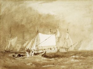 Schifffahrtsszene mit Fischern, ca. 1815-20