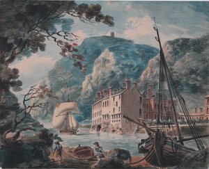 Die Avon-Schlucht in Bristol mit dem Old Hot Wells House, ca. 1792