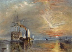 Die alte Temeraire wird zu ihrem letzten Liegeplatz geschleppt von Joseph Mallord William Turner