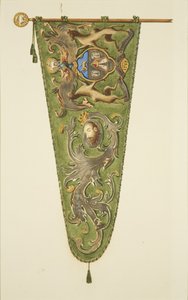 Banner der Merchant Taylors, beschriftet 