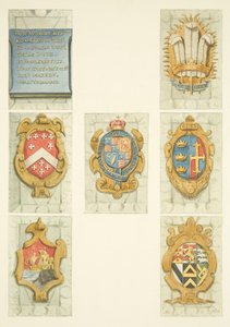 Wappen auf der Steinkanzel der Kathedrale von Bristol von Joseph Manning