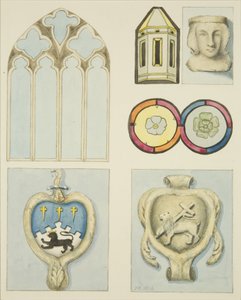 Details des Innenraums der Temple Church von Joseph Manning