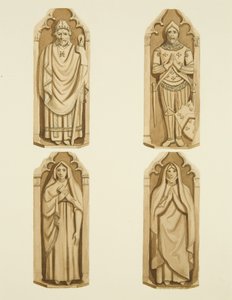 Vier Figuren, die die Türen von Clarke auf jeder Seite des Altars von St. Mark