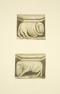 Vier Träger in der Nordvorhalle (ursprünglich Statuen tragend) von St. Mary Redcliffe von Joseph Manning