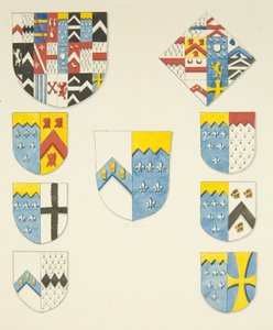 Heraldik auf Newtons Denkmal in der Kathedrale von Bristol von Joseph Manning