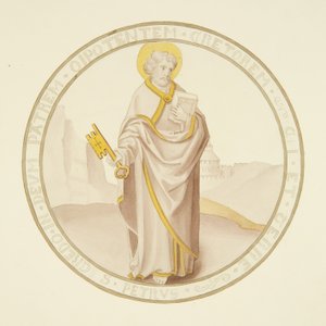 Buntglasfenster in der Privatkapelle des Bischofspalastes: St. Peter