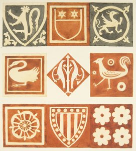 Fliesen im Vestraum und verschiedenen Teilen des Bodens der Kathedrale von Bristol von Joseph Manning