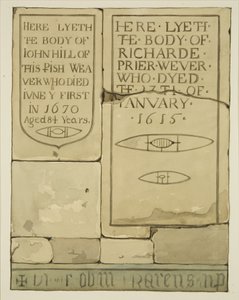 Zwei Grabsteine in der Weberkapelle in der Tempelkirche von Joseph Manning