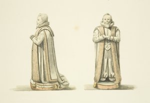 Zwei Ansichten der Effigie von William Swift von Joseph Manning