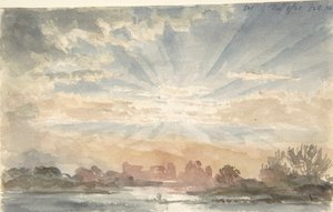 Landschaft mit aufgehender Sonne von Joseph Michael Gandy