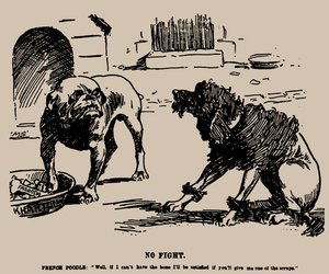 Kein Kampf. Karikatur zum Fashoda-Zwischenfall von Joseph Morewood Staniforth