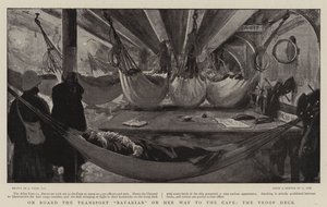 An Bord des Transportschiffs Bavarian auf dem Weg zum Kap, das Truppendeck von Joseph Nash