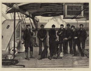 Die Arktis-Expedition, Verteilung von Limettensaft an Bord der Alert von Joseph Nash