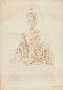 Studie für das Denkmal für die Marinekapitäne William Bayne, William Blair und Lord Robert Manner von Joseph Nollekens