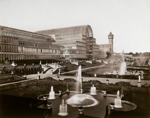 Der Kristallpalast in London: die Gärten und Brunnen, ca. 1870 von Joseph Paxton