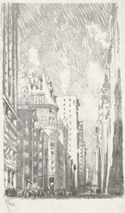 Broadway von Bowling Green, #2 in Iconophile Club Collection von Joseph Pennell