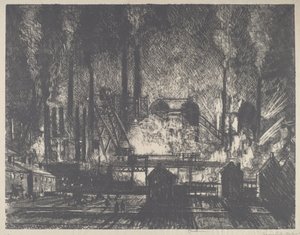 Schichtwechsel, Charleroi von Joseph Pennell