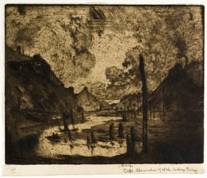 Kohle—Abscheulichkeit der Arbeit, Mahanoy River von Joseph Pennell
