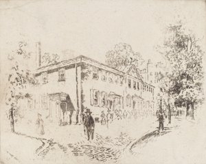 Fourth Street, Versammlungshaus, Philadelphia, 1920 von Joseph Pennell