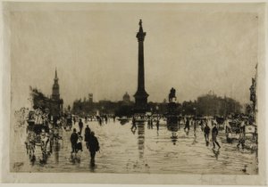 Nelson-Denkmal, Trafalgar Square, London von Joseph Pennell