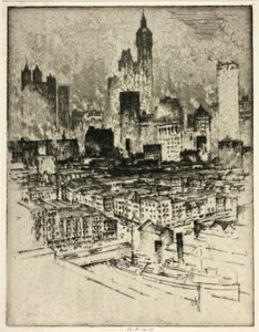 New York, von der Brooklyn Bridge von Joseph Pennell