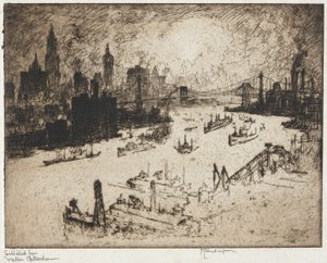 New York von der Williamsburg Bridge von Joseph Pennell
