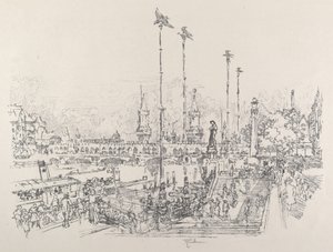 Oberbaumbrücke, Berlin, 1921 von Joseph Pennell