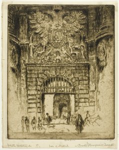 Vorhalle von San Maclou, Rouen von Joseph Pennell