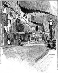 Rue de Beaucaire. Gravur von Joseph Pennell 1888 von Joseph Pennell