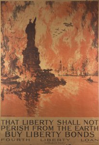 Damit die Freiheit nicht von der Erde verschwindet, kauft Freiheitsanleihen, Erster Weltkriegsposter von Joseph Pennell