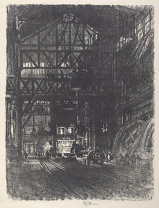 Die Panzerplattenpresse von Joseph Pennell
