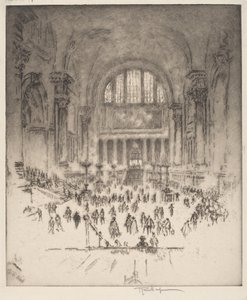 Die Marmorsaal, Pennsylvania Station, New York von Joseph Pennell