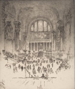 Die Marmorsaal, Pennsylvania Station, New York, 1919 von Joseph Pennell