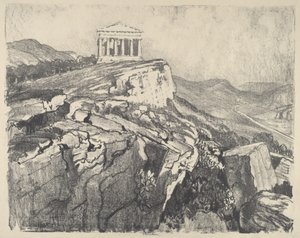 Der Tempel der Concordia an der Mauer, Girgenti von Joseph Pennell