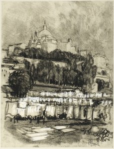 Der Waschplatz von Madrid von Joseph Pennell